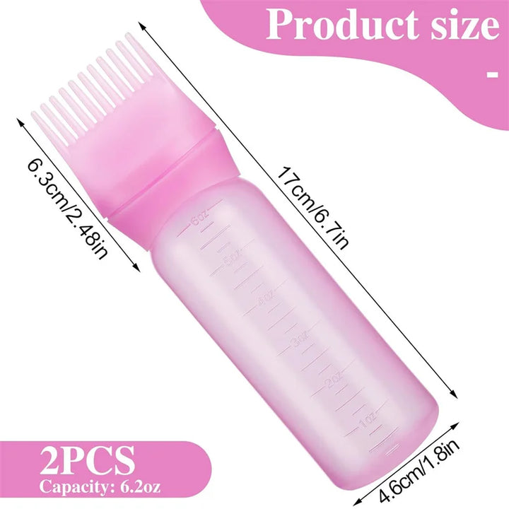 2pcs Hair Root Dye Applicator Bottles – 120ml Professional Hair Coloring