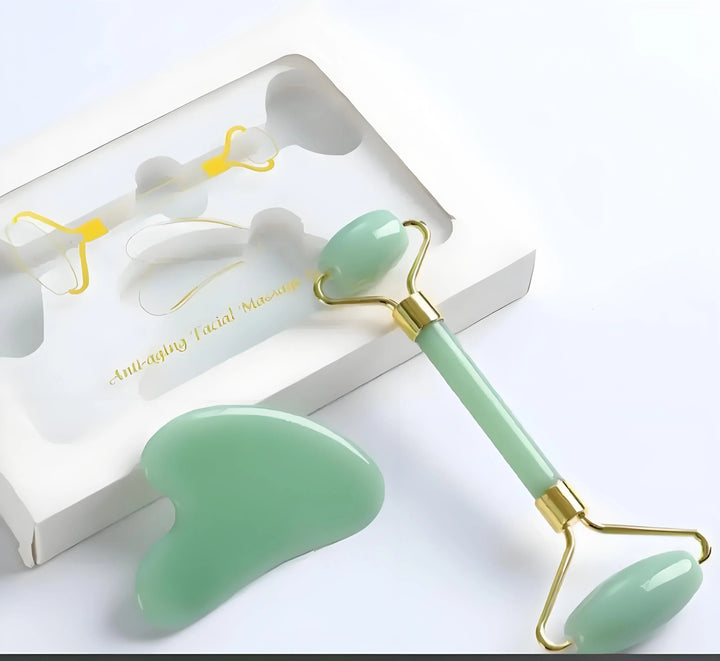 Jade Roller & Gua Sha Set – Dual Head Facial Massage Tools