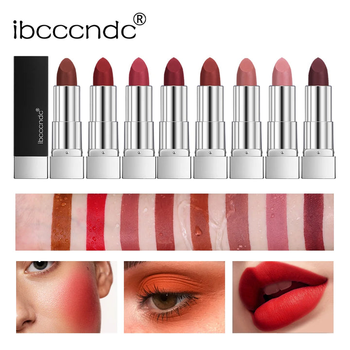 8-Pc Velvet Matte Lipstick Set – Long-Lasting Waterproof