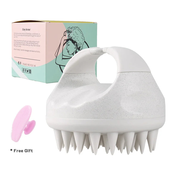 Biodegradable Scalp Brush Massager – Silicone Shampoo Scrubber
