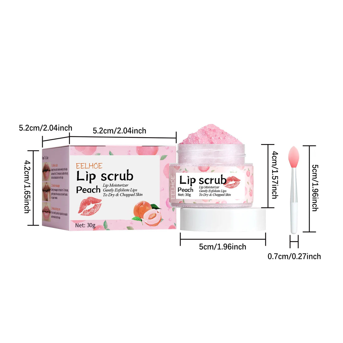 Eelhoe Peach Lip Scrub – Exfoliating & Nourishing