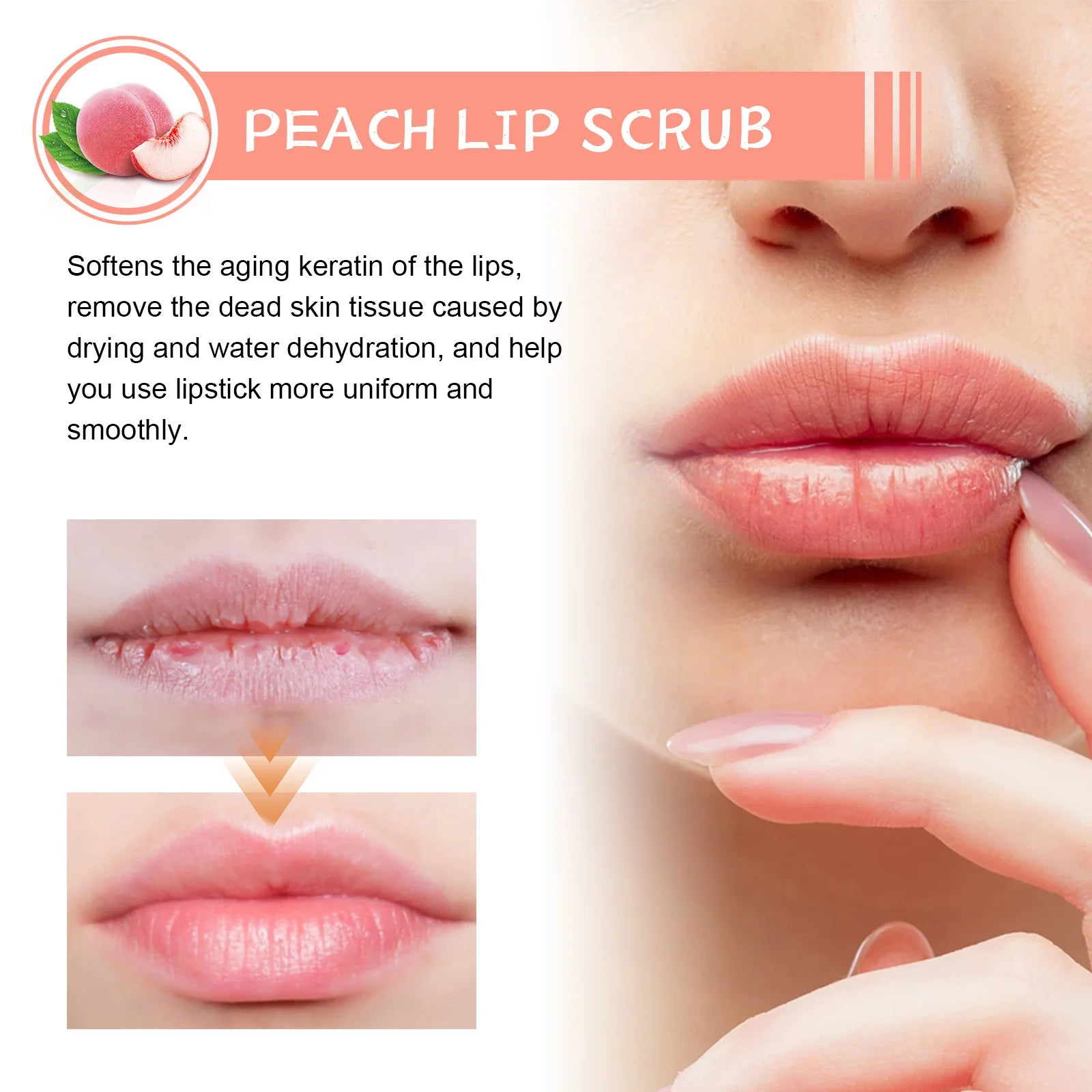Eelhoe Peach Lip Scrub – Exfoliating & Nourishing