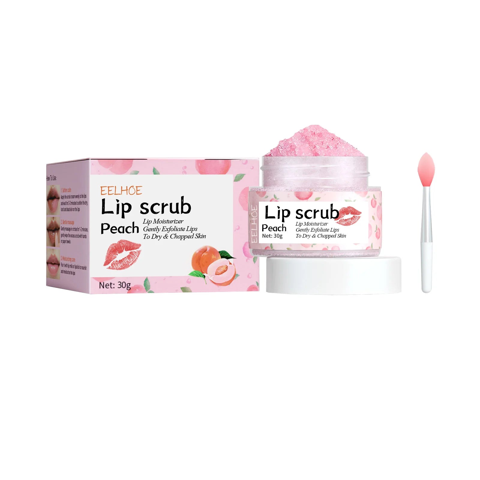Eelhoe Peach Lip Scrub – Exfoliating & Nourishing