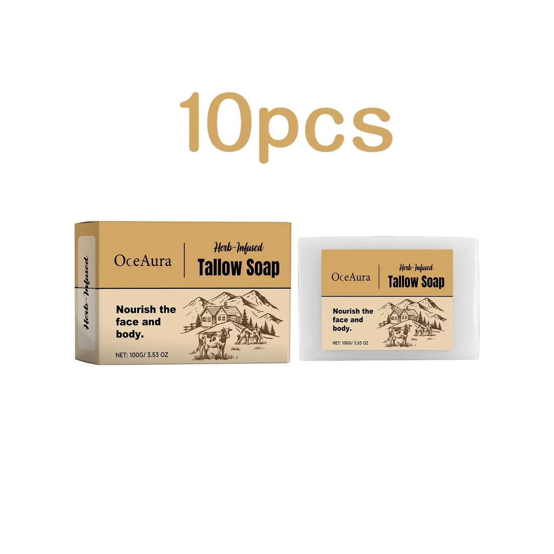 Oceaura Beef Tallow Bath Soap – Pore Cleansing & Moisturizing