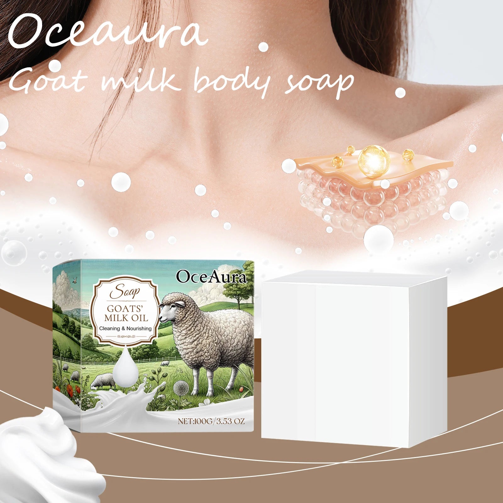 Oceaura Goat Milk Soap – Gentle Exfoliating & Moisturizing Body Bar