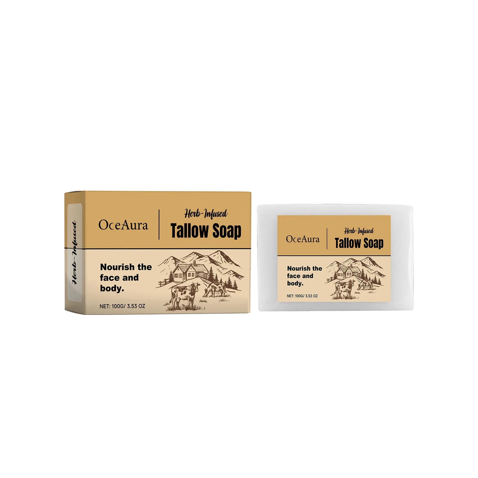 Oceaura Beef Tallow Bath Soap – Pore Cleansing & Moisturizing