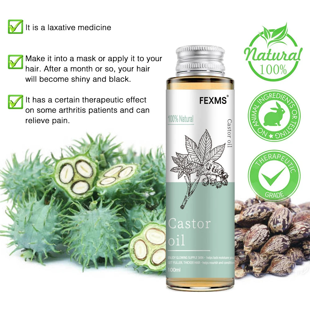 100% Pure Castor Oil – Hair & Eyelash Growth