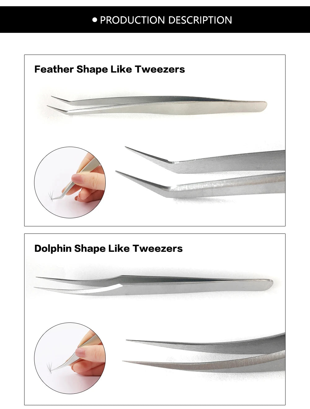 NAGARAKU Stainless Steel Eyelash Tweezers & Nippers Set