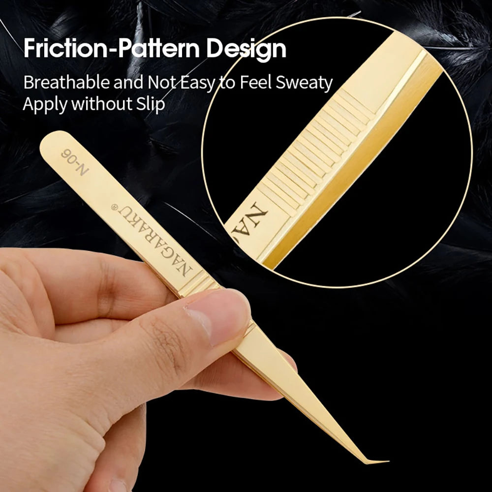 NAGARAKU Stainless Steel Eyelash Tweezers & Nippers Set