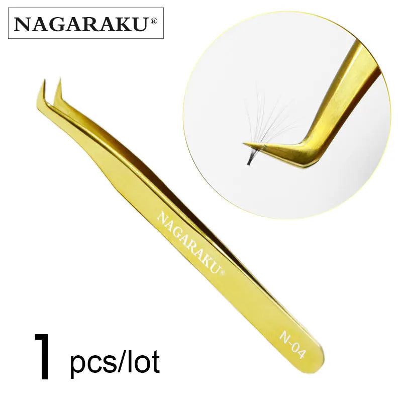 NAGARAKU Stainless Steel Eyelash Tweezers & Nippers Set