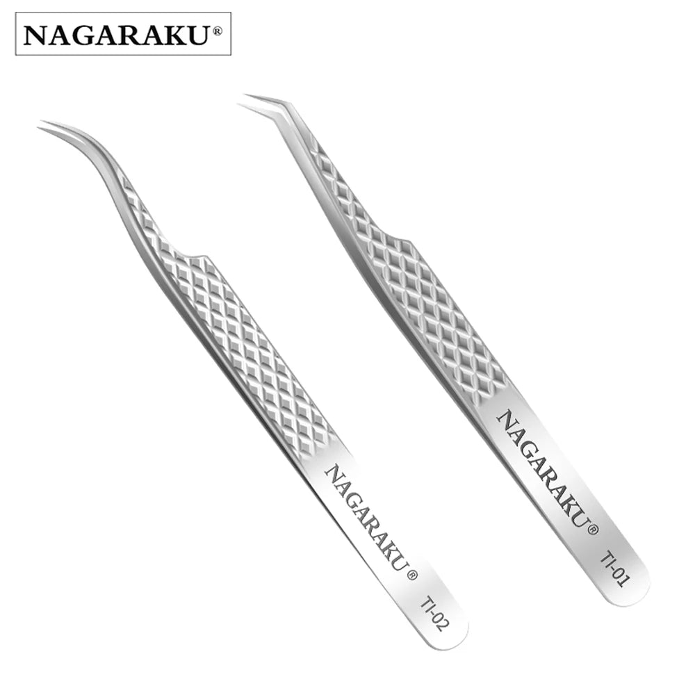 NAGARAKU Stainless Steel Eyelash Tweezers & Nippers Set