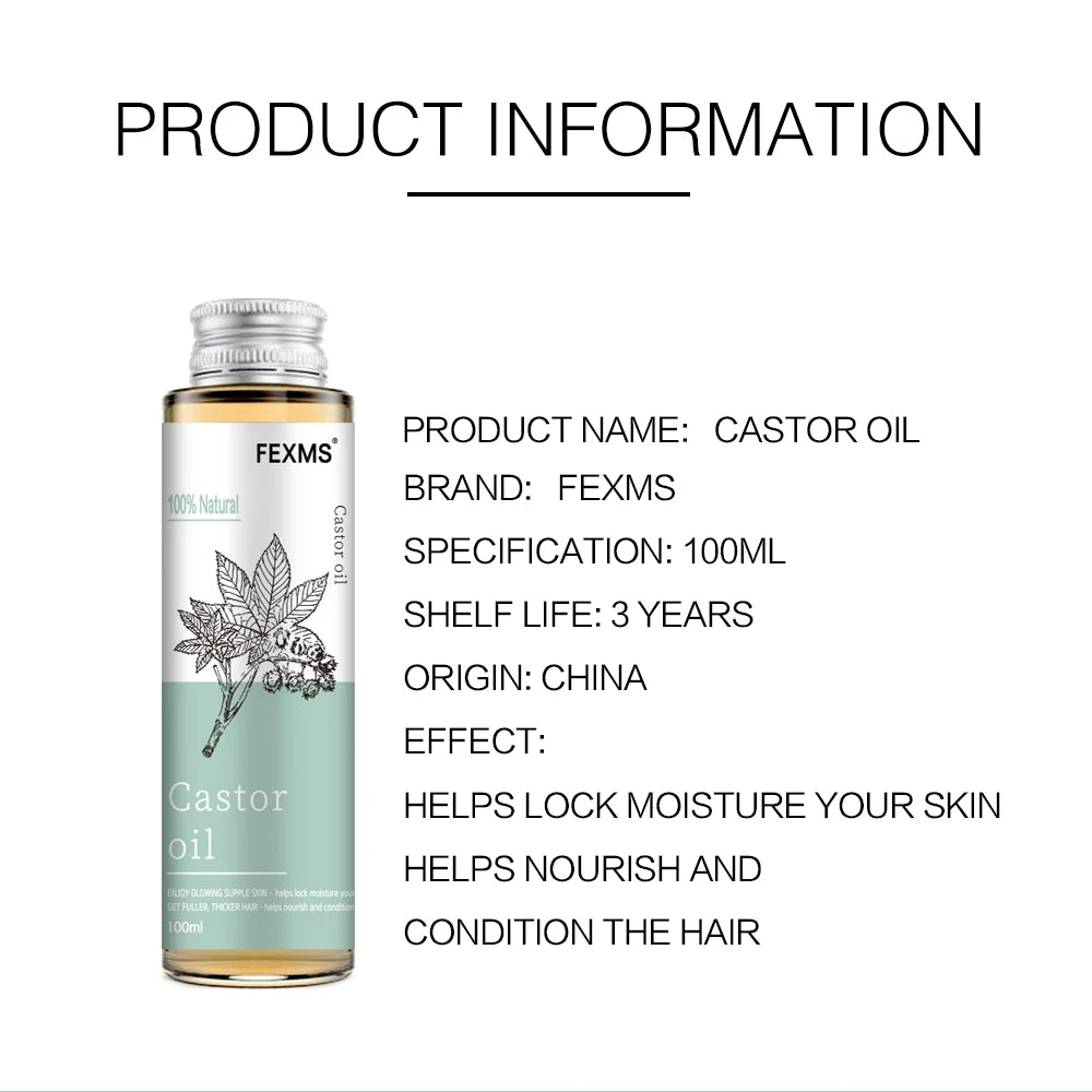 100% Pure Castor Oil – Hair & Eyelash Growth