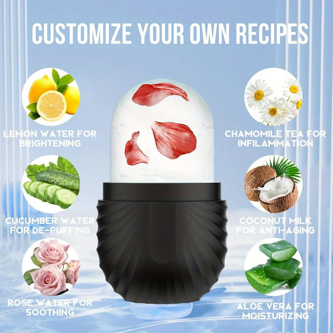 Ice Face Roller – Reusable Silicone Facial Massage Tool