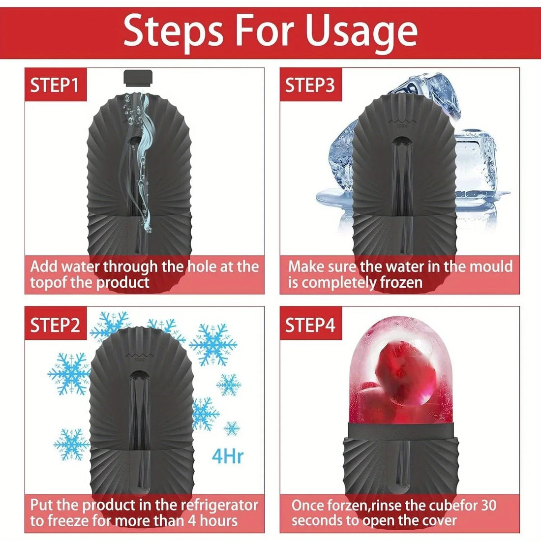Ice Face Roller – Reusable Silicone Facial Massage Tool