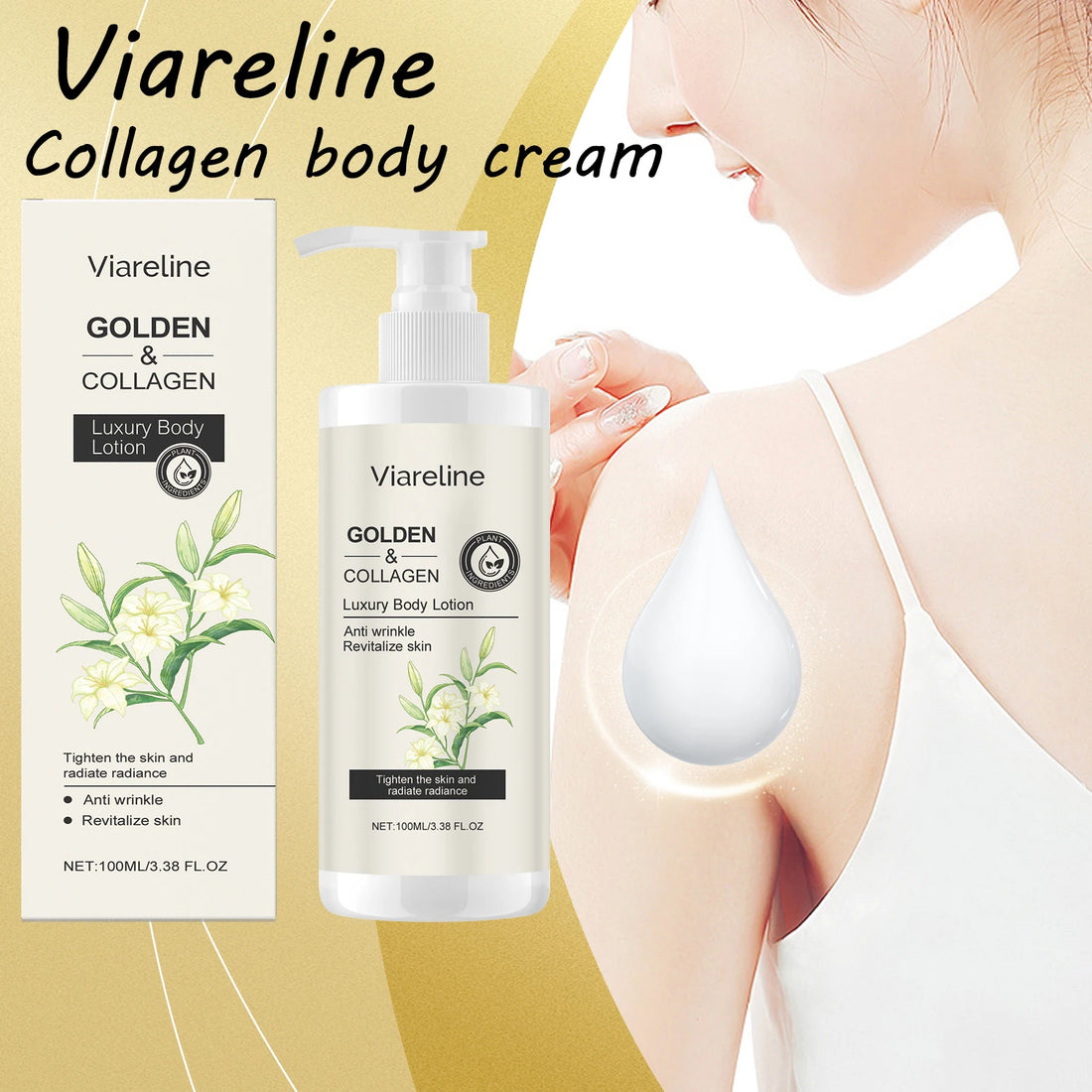 Viareline Collagen Floral Body Lotion – Moisturizing & Anti-Wrinkle