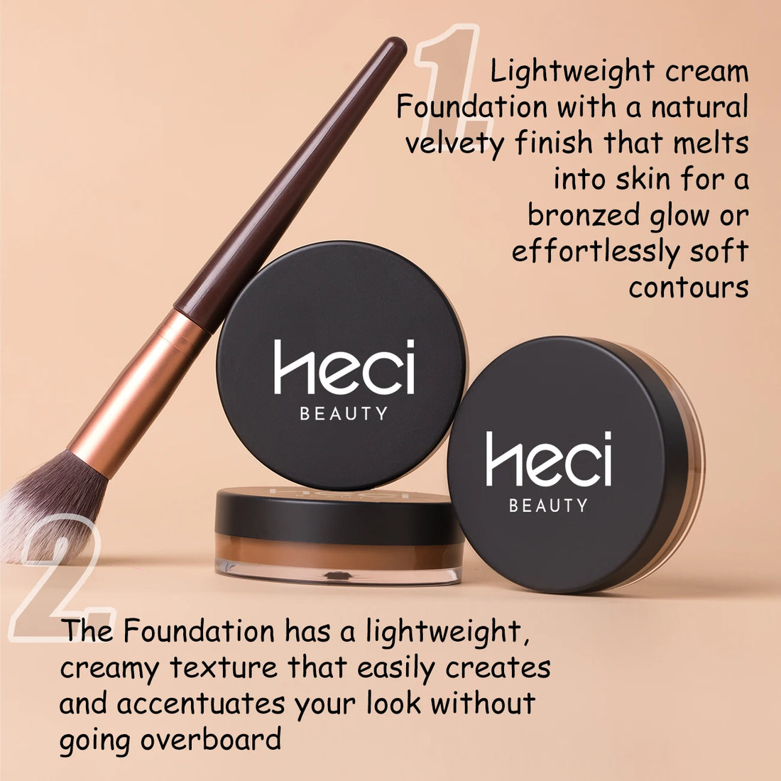 Waterproof Full-Coverage Matte Foundation & Bronzer Cream