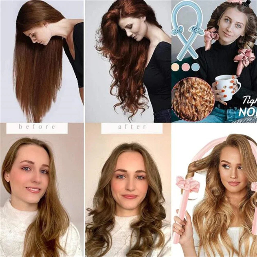 Heatless Curling Rod Headband – Silk No-Heat Hair Rollers