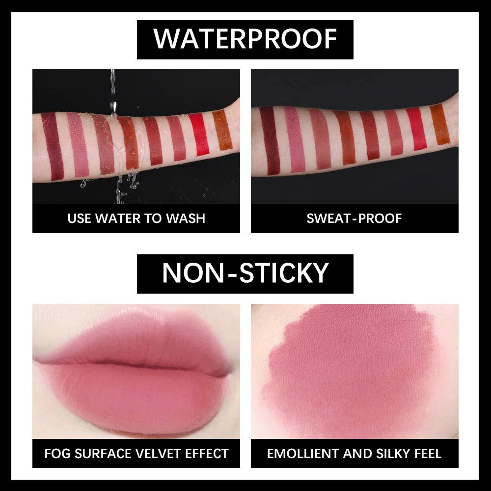 8-Pc Velvet Matte Lipstick Set – Long-Lasting Waterproof