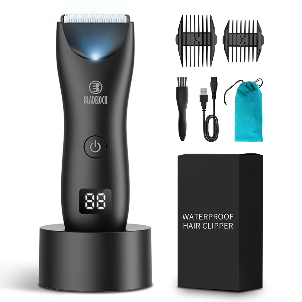 Professional Groin & Body Hair Trimmer – Rechargeable Ceramic Clipper