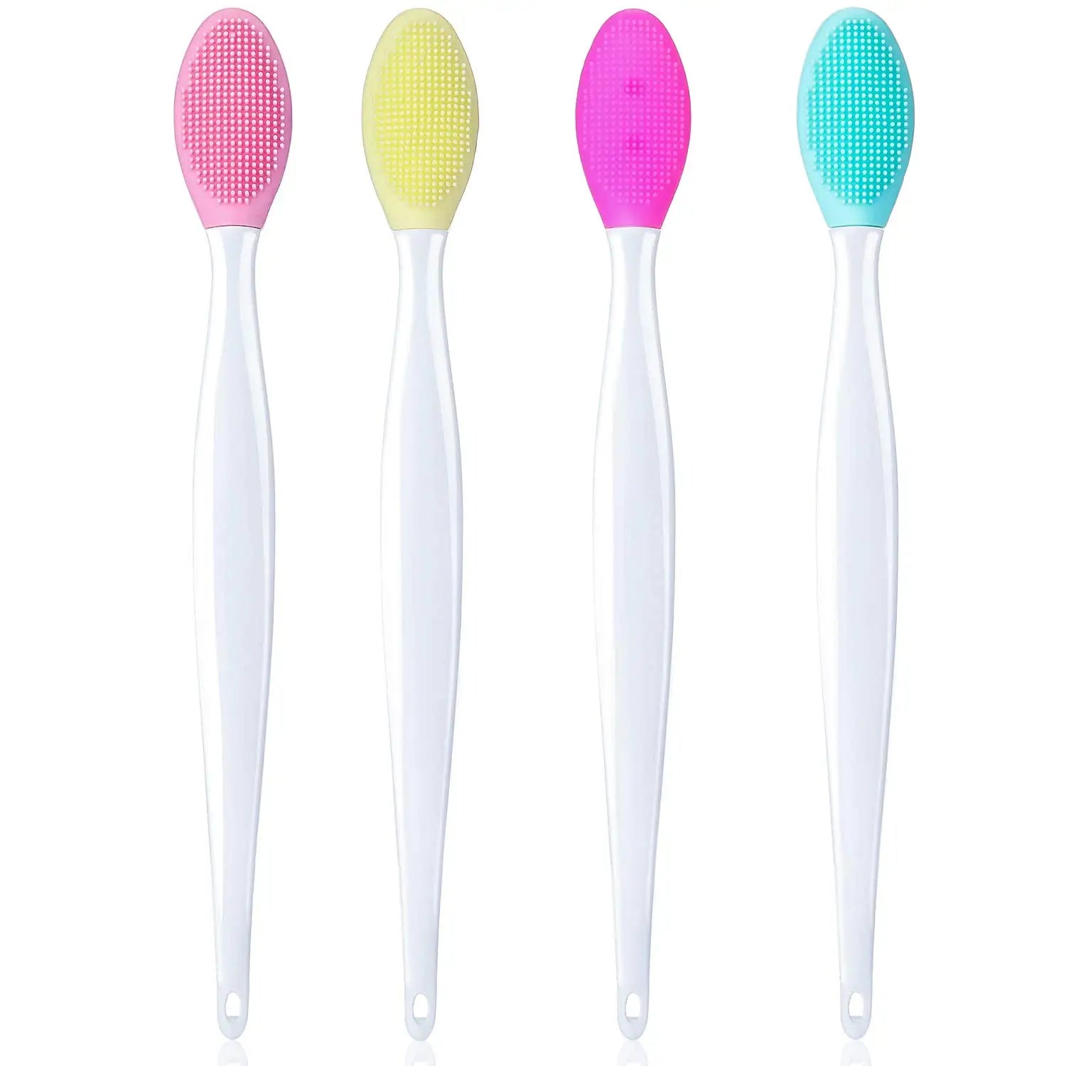 4pcs Double-Sided Silicone Lip Exfoliating Brush Set