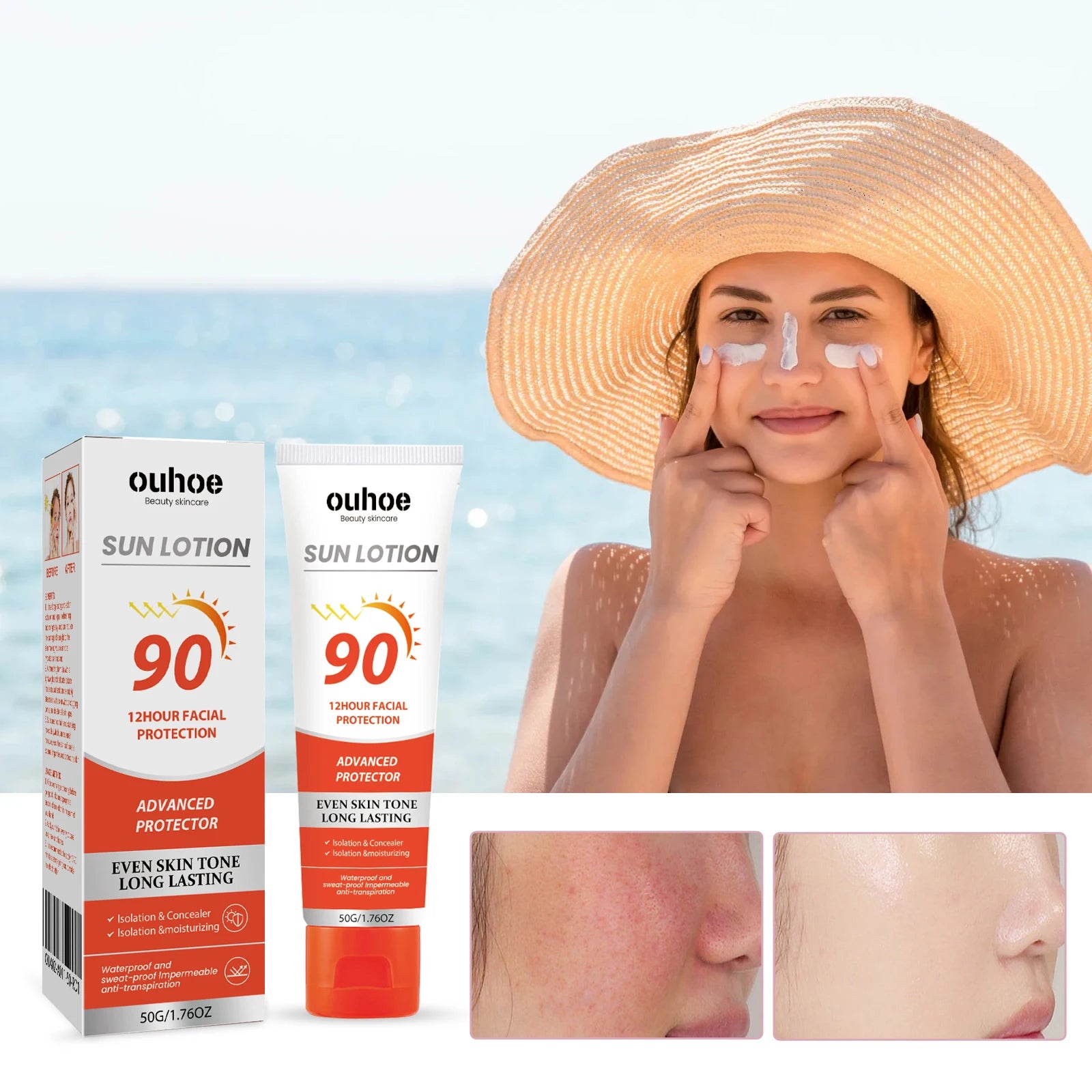 OUHOE 12-Hour Sun Lotion – UV Protection & Moisturizing Cream