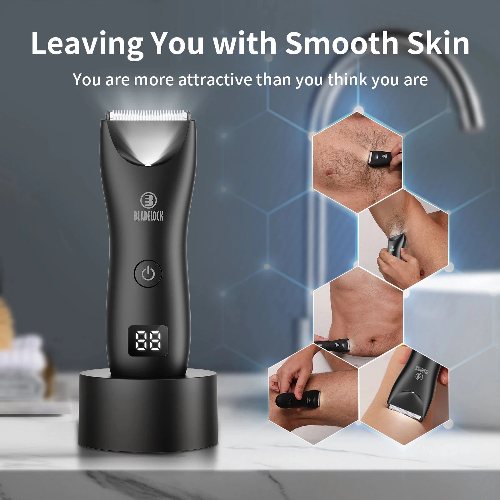 Professional Groin & Body Hair Trimmer – Rechargeable Ceramic Clipper