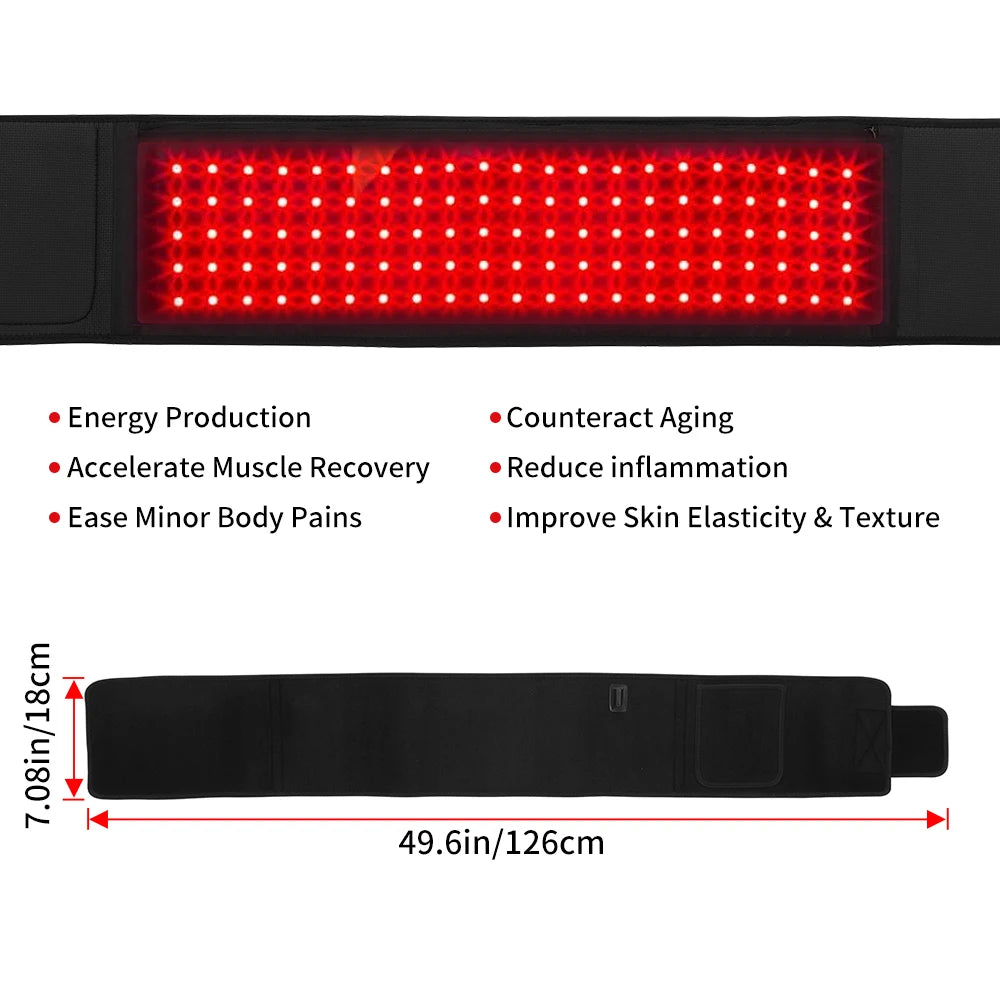 Red Light Therapy Belt – 660nm & 850nm Infrared for Pain Relief