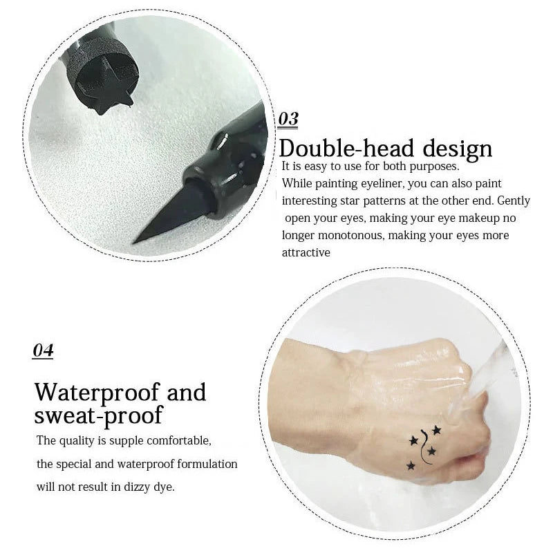 2-in-1 Butterfly Seal Eyeliner Pen – Star & Moon Stamp