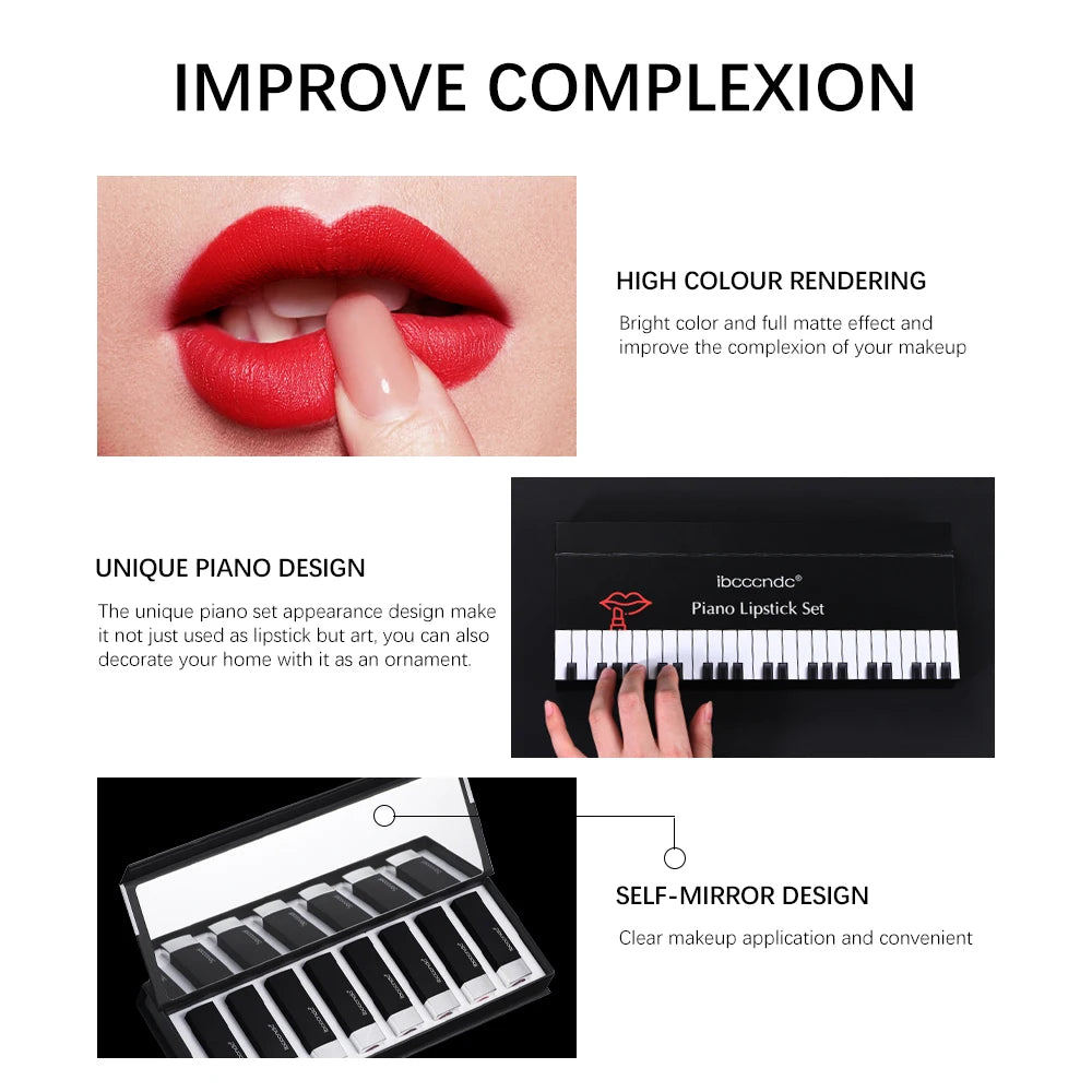 8-Pc Velvet Matte Lipstick Set – Long-Lasting Waterproof