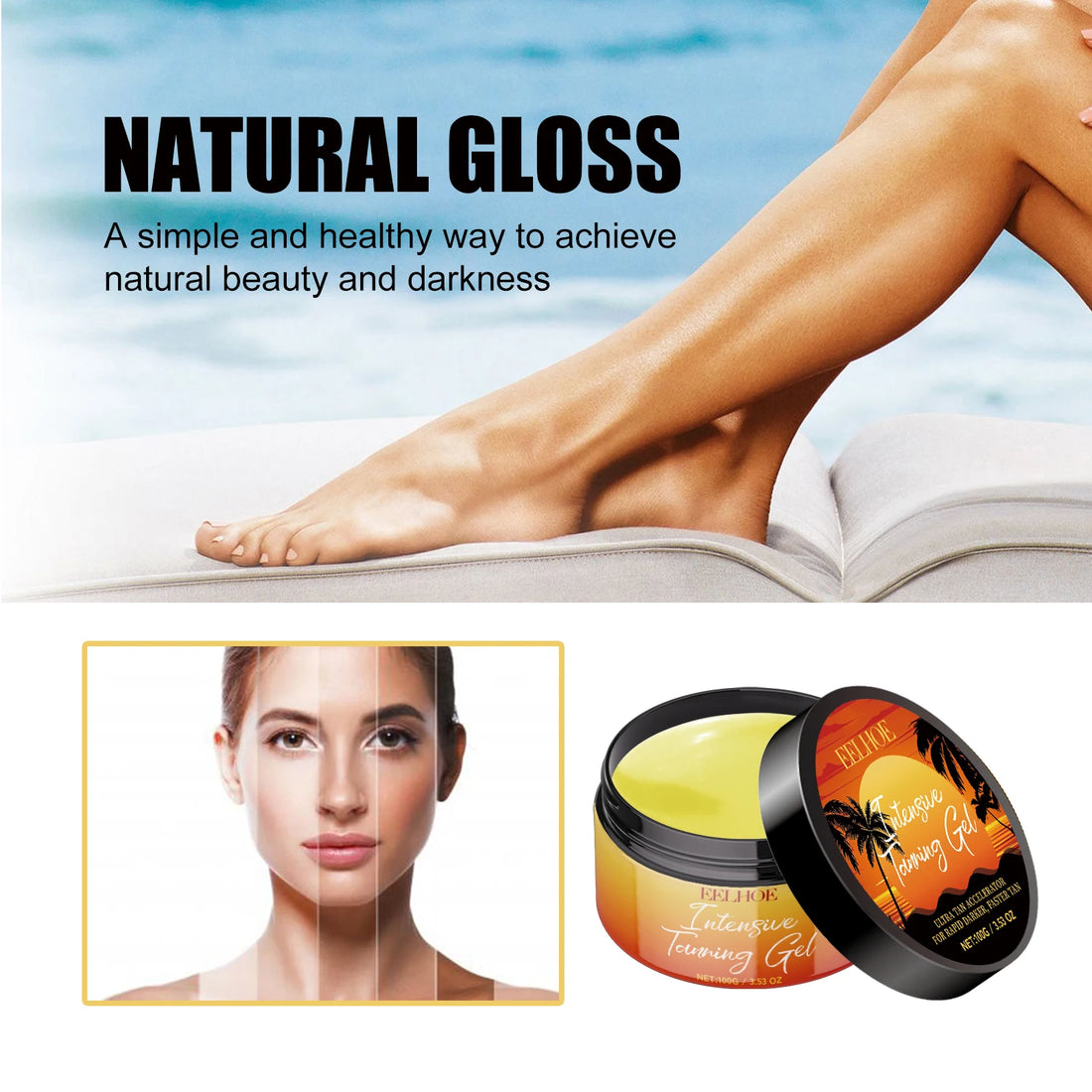 EELHOE Tanning Gel – Fast Natural Bronzer & Skin Moisturizer