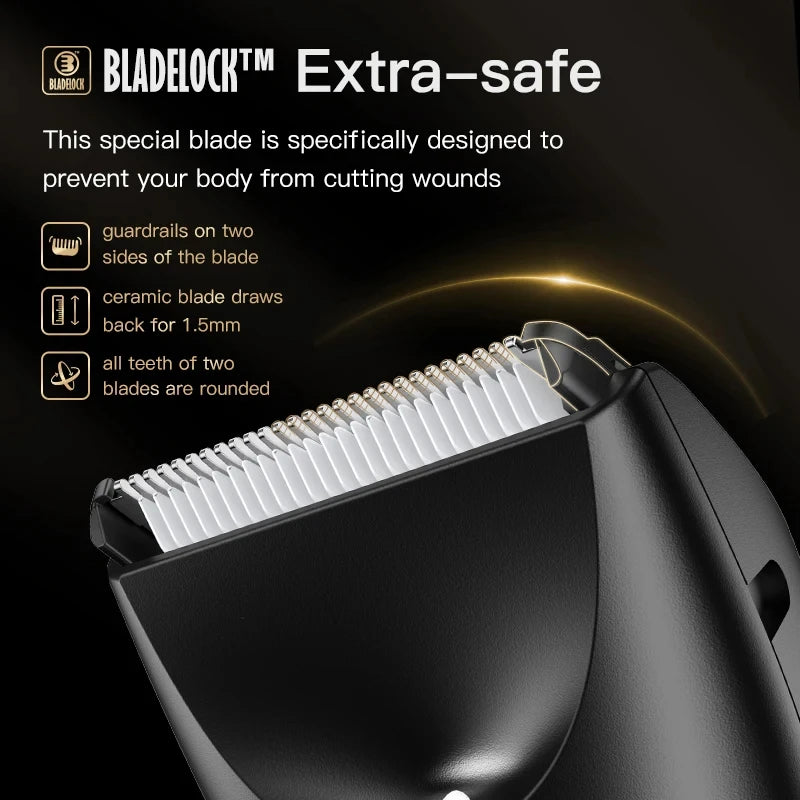 Professional Groin & Body Hair Trimmer – Rechargeable Ceramic Clipper