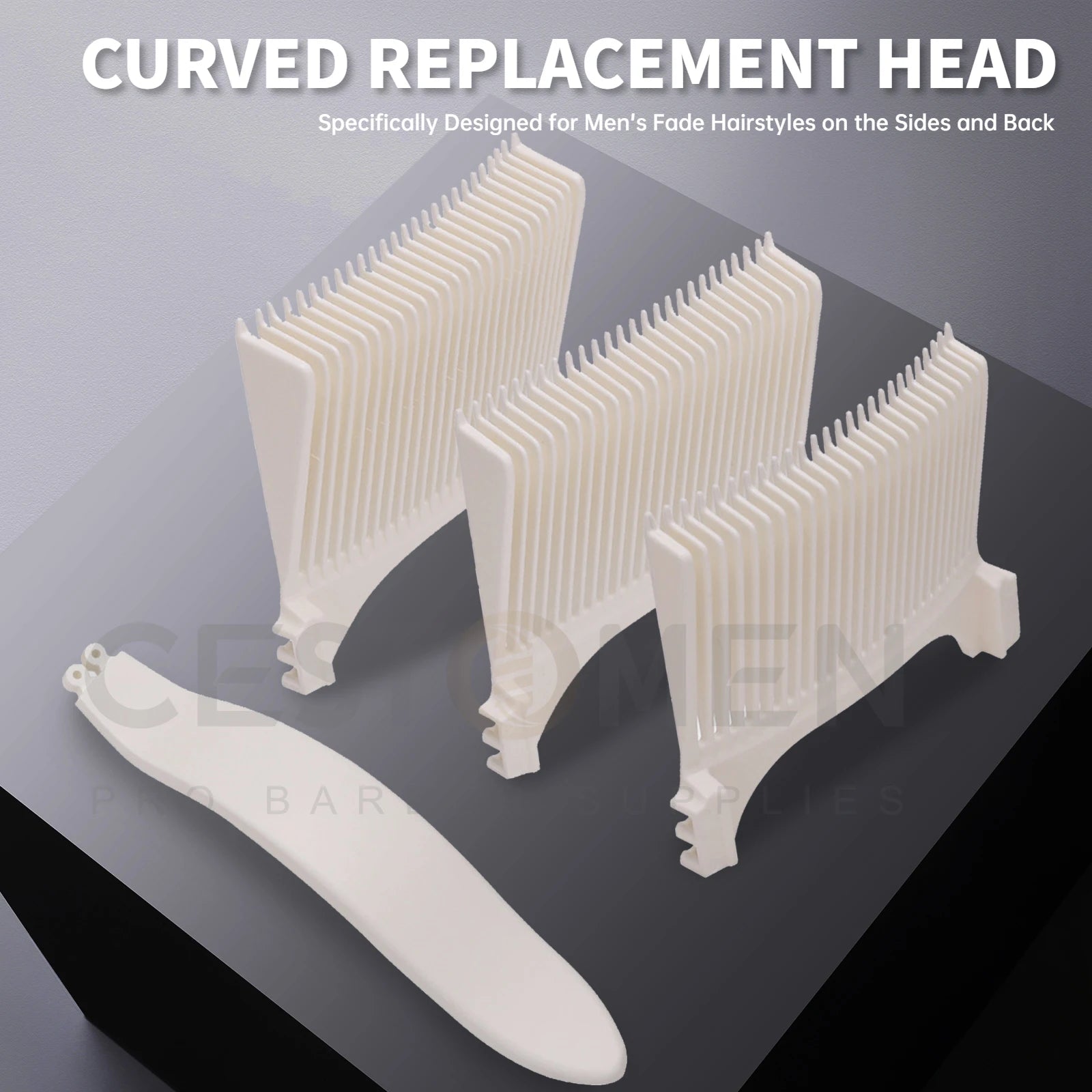 Barber Positioning Haircut Comb – Curved Flat Top Fade Comb