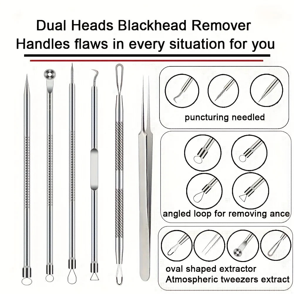 6-Piece Acne & Blackhead Removal Tool Set
