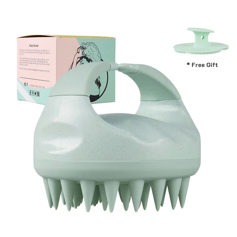 Biodegradable Scalp Brush Massager – Silicone Shampoo Scrubber