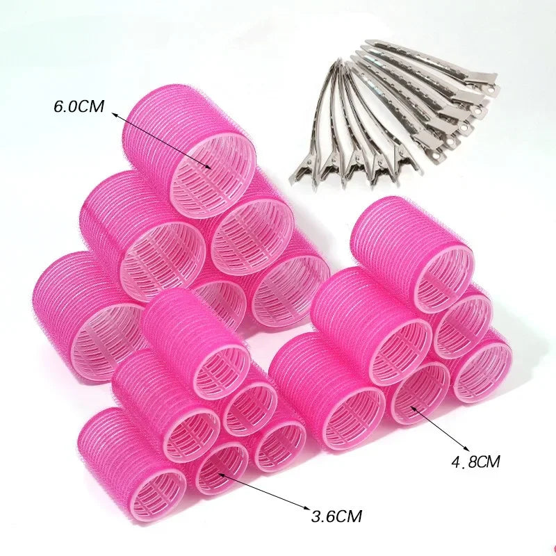 28pcs Hair Roller Set – Self-Grip Curlers & Metal Clips
