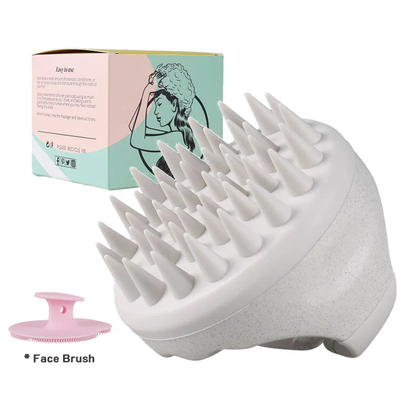Biodegradable Scalp Brush Massager – Silicone Shampoo Scrubber