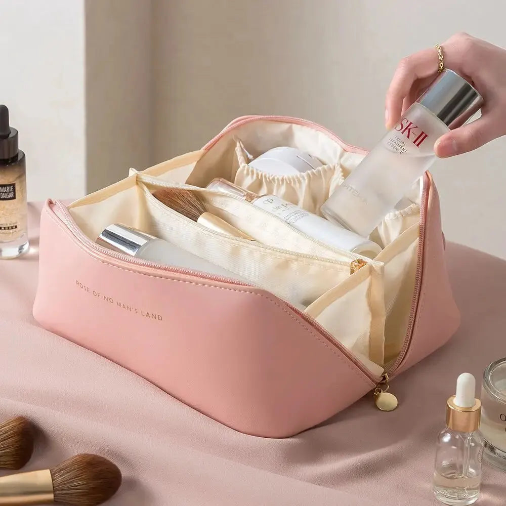 Luxury Makeup Organizer Bag with Zip – Travel Cosmetic Case