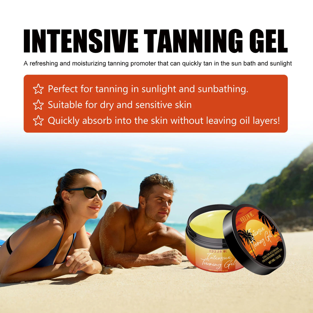 EELHOE Tanning Gel – Fast Natural Bronzer & Skin Moisturizer