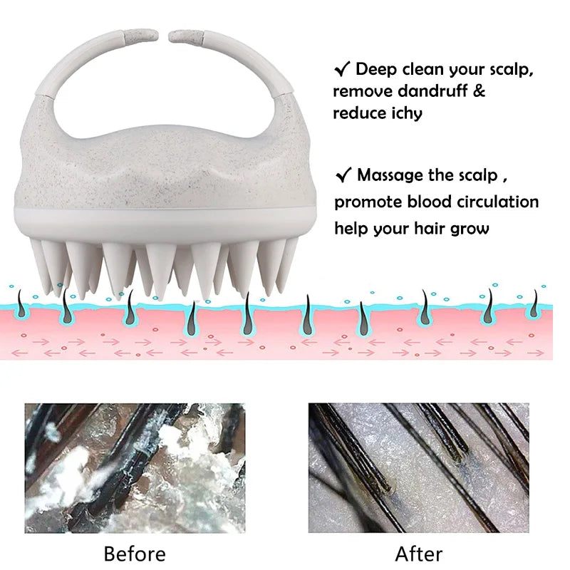 Biodegradable Scalp Brush Massager – Silicone Shampoo Scrubber