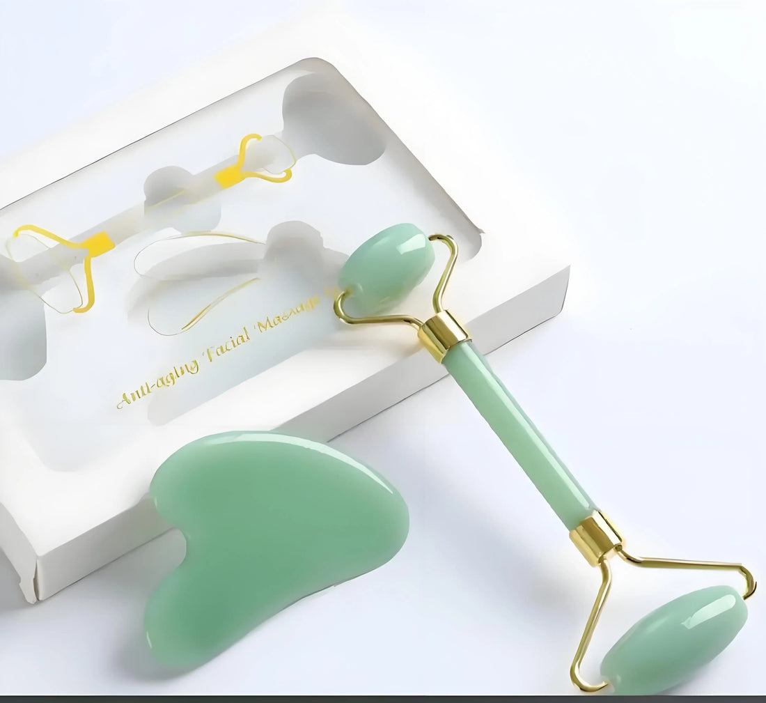 Jade Roller & Gua Sha Set – Dual Head Facial Massage Tools