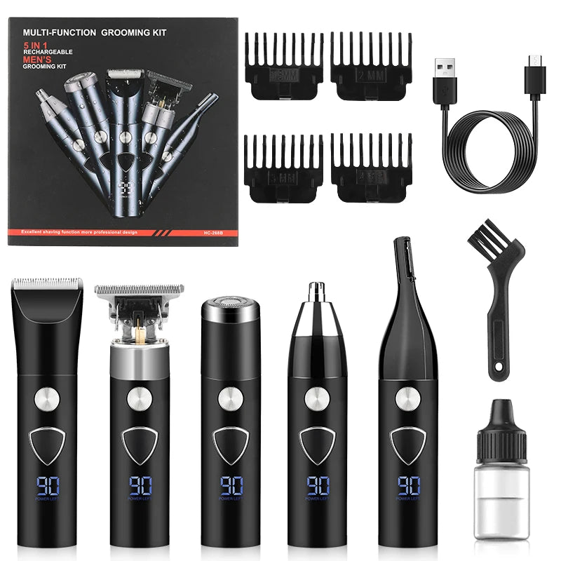 RESUXI HC-268B 5-in-1 Men's Grooming Kit – Hair Clipper & Trimmers
