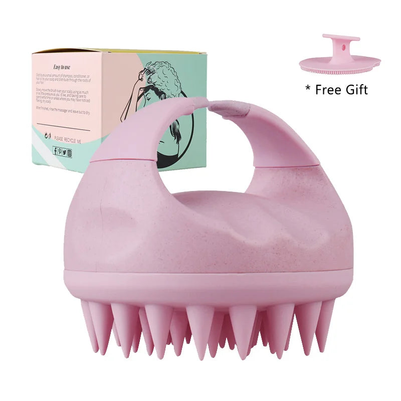 Biodegradable Scalp Brush Massager – Silicone Shampoo Scrubber