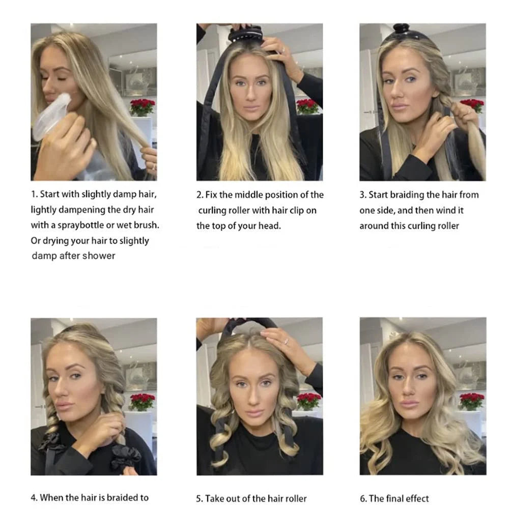 Heatless Curling Rod Headband – Silk No-Heat Hair Rollers