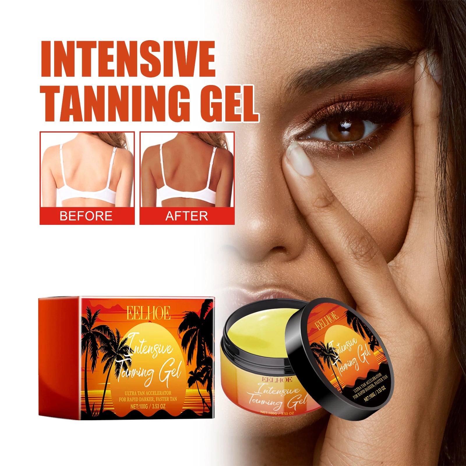 EELHOE Tanning Gel – Fast Natural Bronzer & Skin Moisturizer