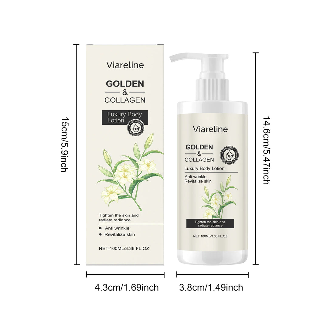 Viareline Collagen Floral Body Lotion – Moisturizing & Anti-Wrinkle