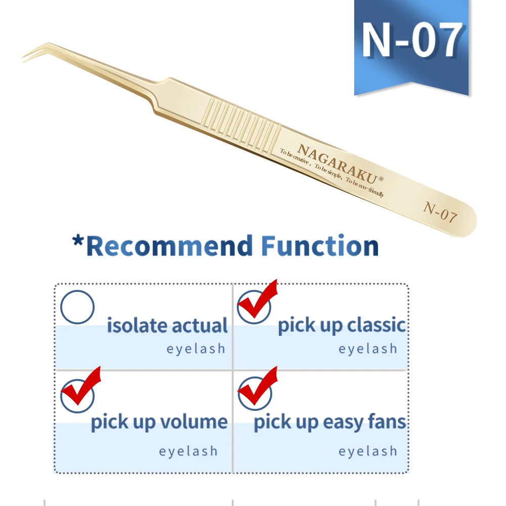 NAGARAKU Stainless Steel Eyelash Tweezers & Nippers Set