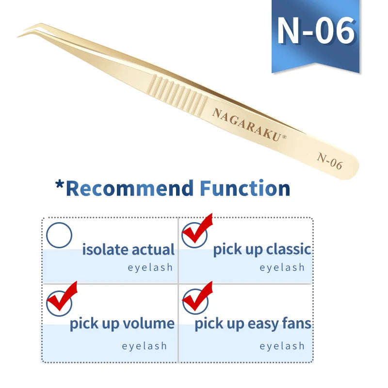 NAGARAKU Stainless Steel Eyelash Tweezers & Nippers Set
