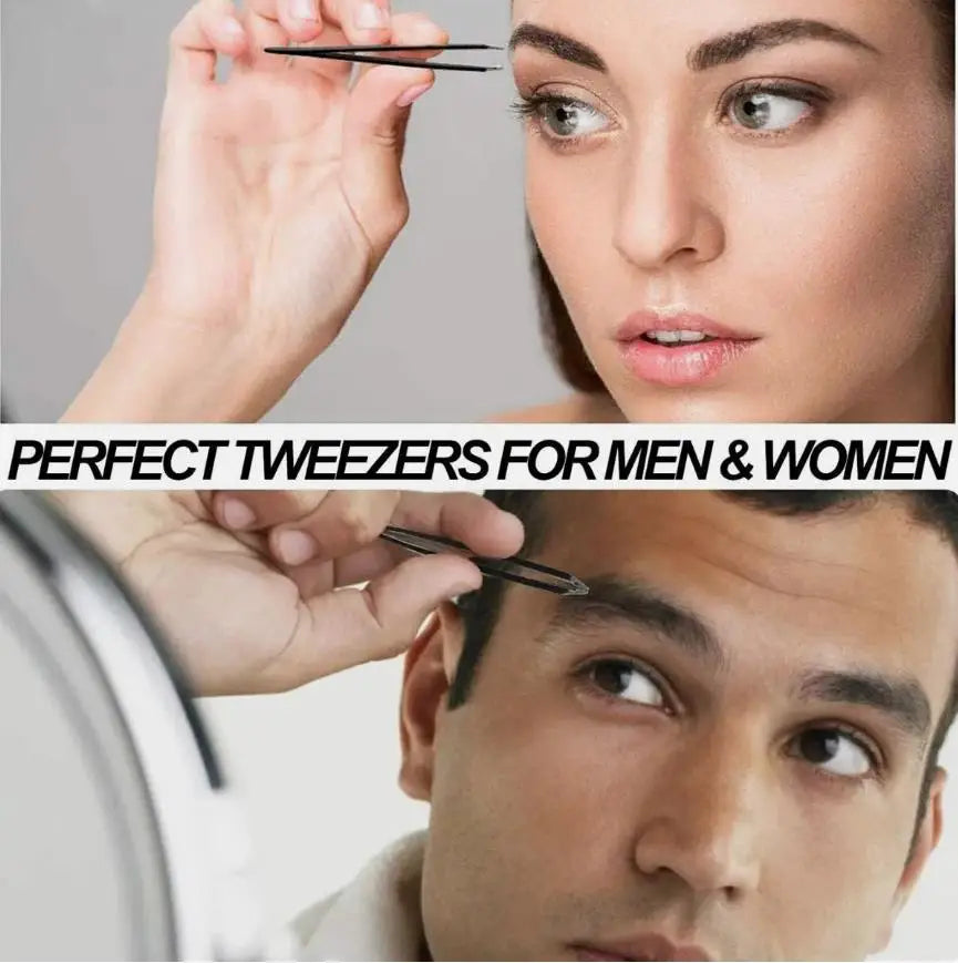 4pcs Colorful Stainless Steel Eyebrow Tweezers Set with Box