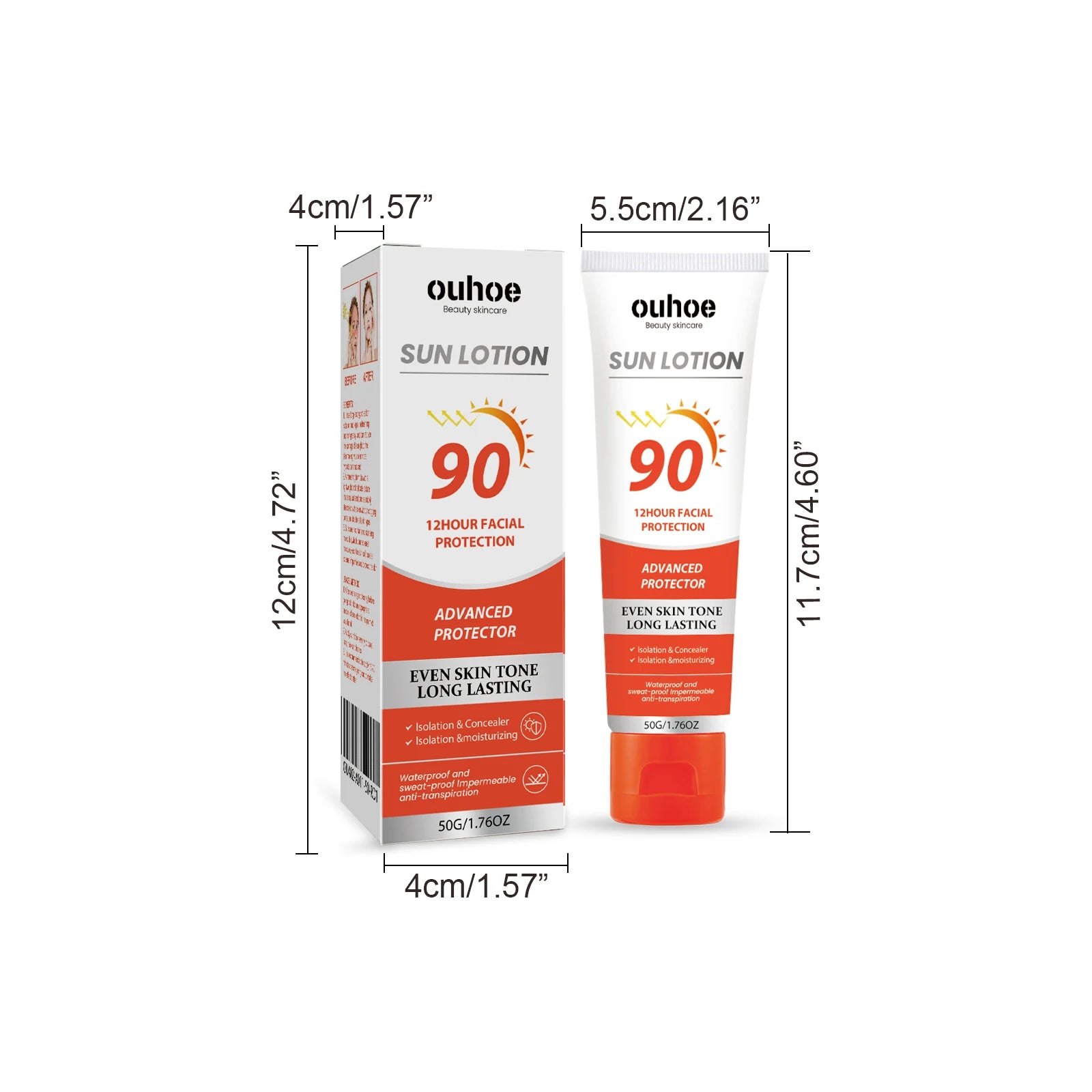 OUHOE 12-Hour Sun Lotion – UV Protection & Moisturizing Cream