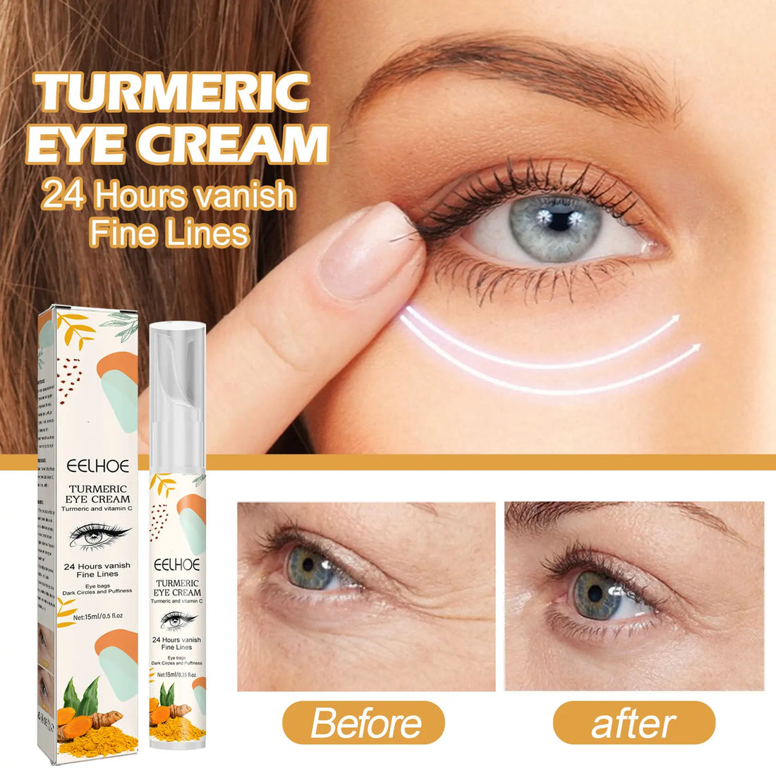 Eelhoe Turmeric Eye Cream – Anti-Wrinkle & Dark Circle Fade